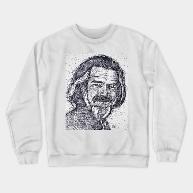 ALAN WATTS - ink portrait .1 Crewneck Sweatshirt by lautir